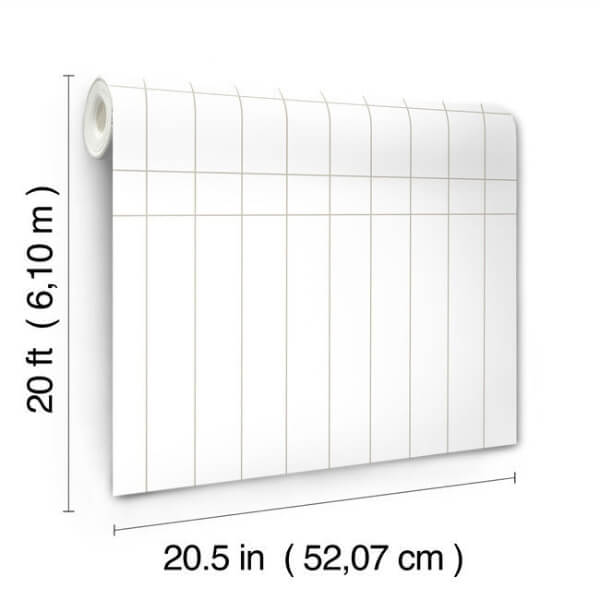 Linear Gridwork Linen on White Wallpaper