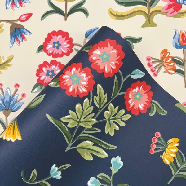 Heirloom Floral Navy Peel & Stick Wallpaper
