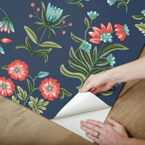 Heirloom Floral Navy Peel & Stick Wallpaper