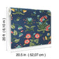 Heirloom Floral Navy Peel & Stick Wallpaper