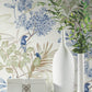 Handpainted Songbird Green & Blue Peel & Stick Wallpaper