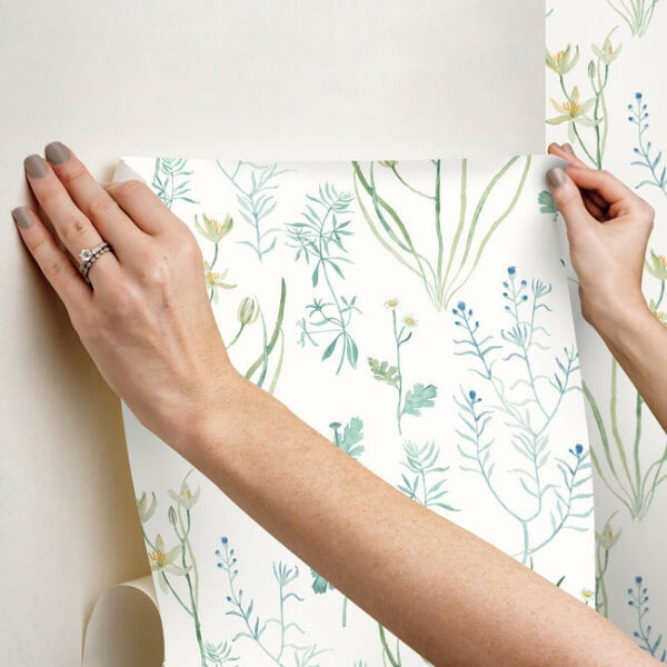 Alpine Botanical Blue Peel & Stick Wallpaper