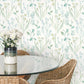 Alpine Botanical Blue Peel & Stick Wallpaper