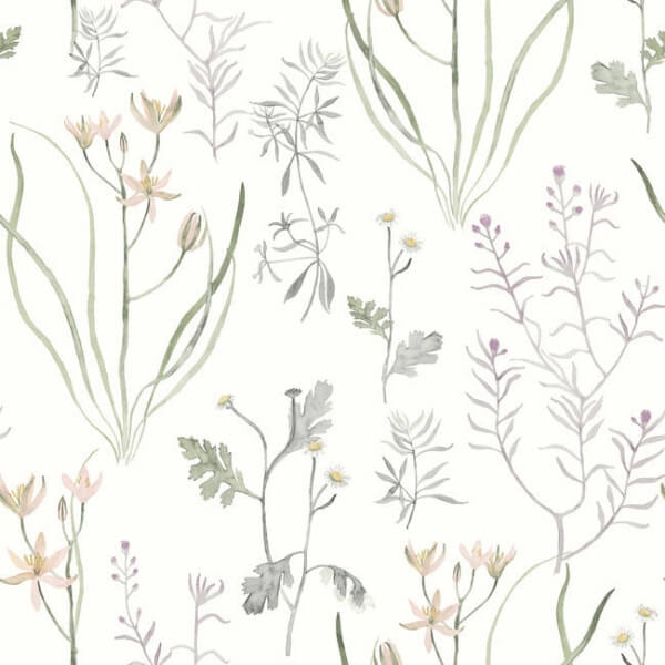 Alpine Botanical Lavender Peel & Stick Wallpaper