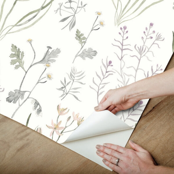 Alpine Botanical Lavender Peel & Stick Wallpaper