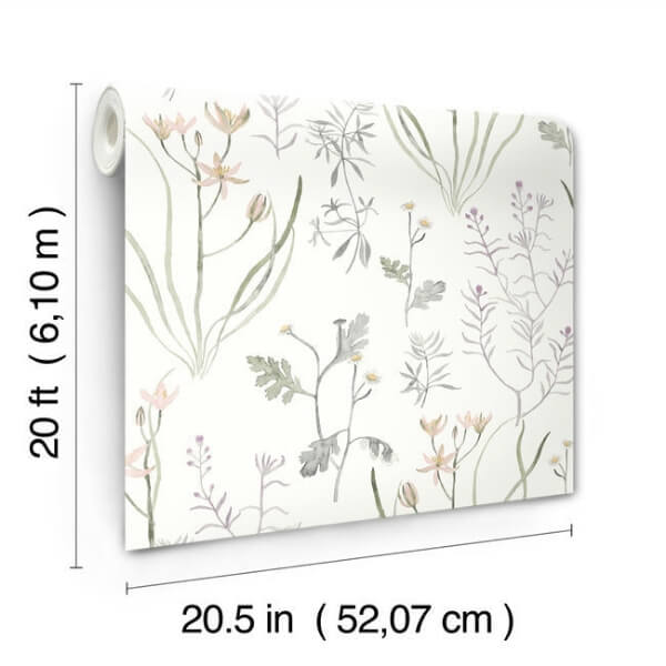 Alpine Botanical Lavender Peel & Stick Wallpaper