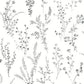 Wildflower Sprigs Black & White Peel & Stick Wallpaper
