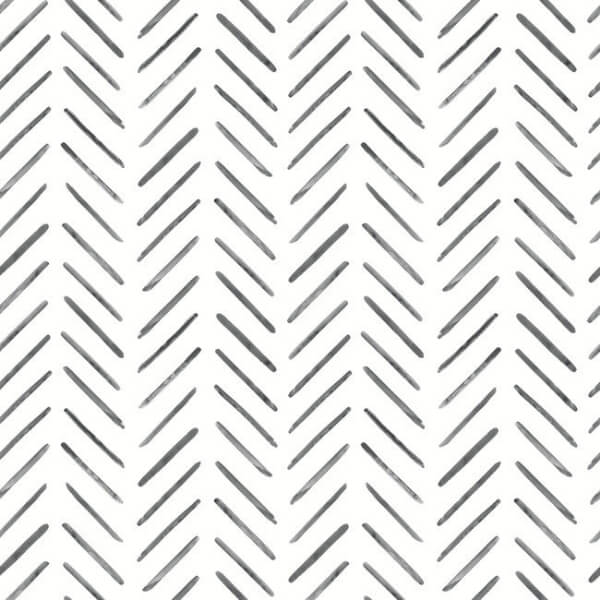 Painted Herringbone Black Peel & Stick Wallpaper