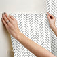 Painted Herringbone Black Peel & Stick Wallpaper