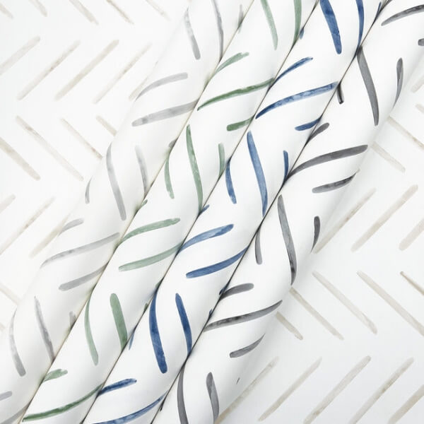 Painted Herringbone Navy Peel & Stick Wallpaper
