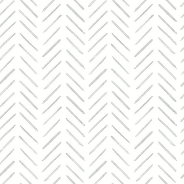 Painted Herringbone Fog Peel & Stick Wallpaper
