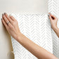 Painted Herringbone Fog Peel & Stick Wallpaper