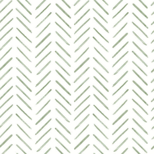 Painted Herringbone Fern Peel & Stick Wallpaper