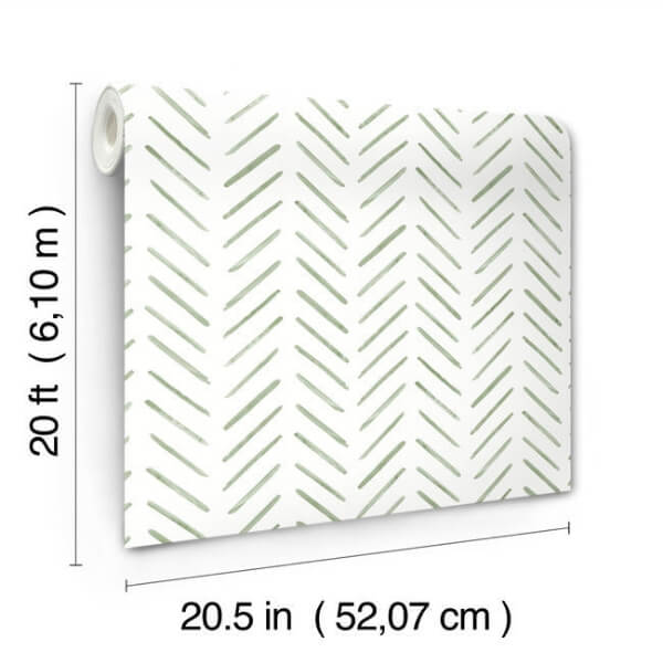 Painted Herringbone Fern Peel & Stick Wallpaper