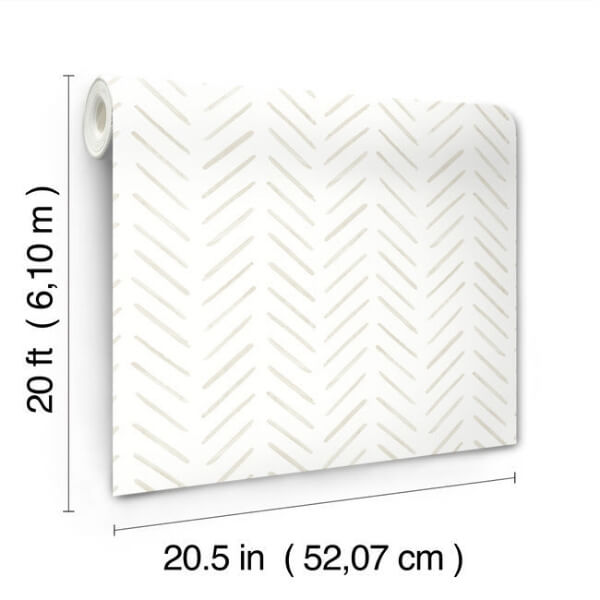 Painted Herringbone Sand Peel & Stick Wallpaper