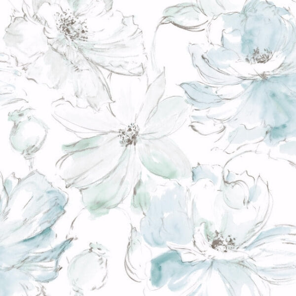 Floral Dreams Mineral Green Peel & Stick Wallpaper