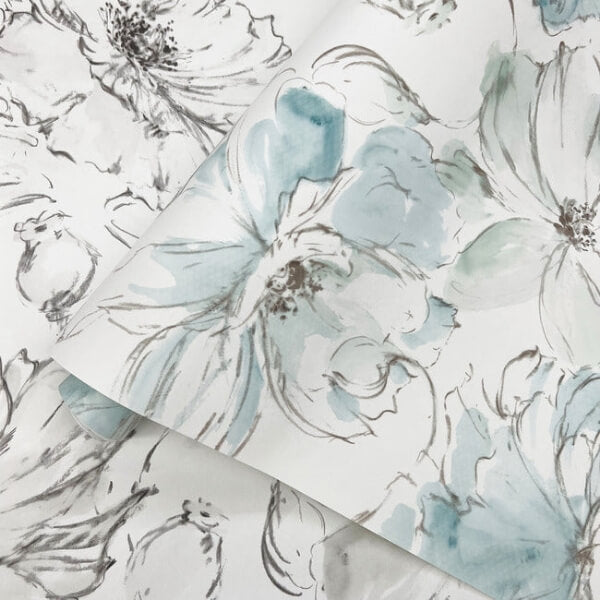 Floral Dreams Mineral Green Peel & Stick Wallpaper