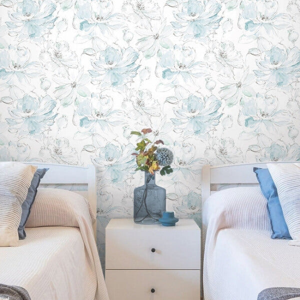 Floral Dreams Mineral Green Peel & Stick Wallpaper
