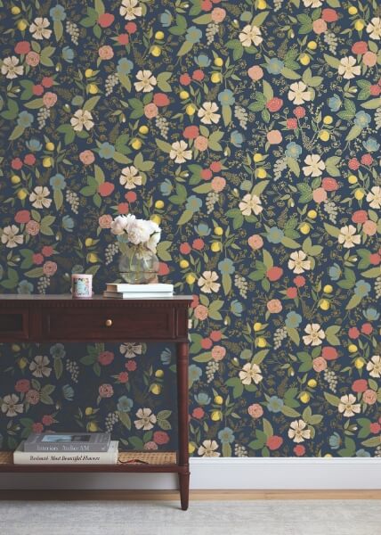 Colette Navy Peel & Stick Wallpaper