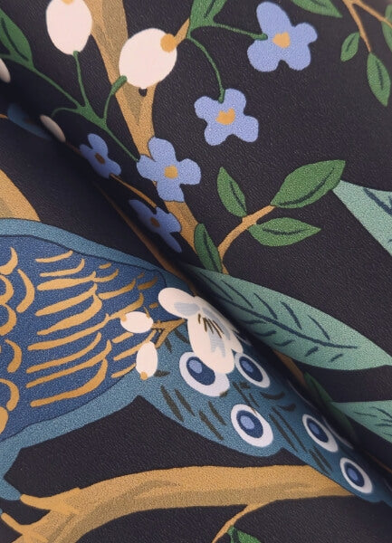 Peacock Garden Navy Peel & Stick Wallpaper