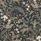 Peacock Garden Black Peel & Stick Wallpaper