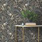 Peacock Garden Black Peel & Stick Wallpaper