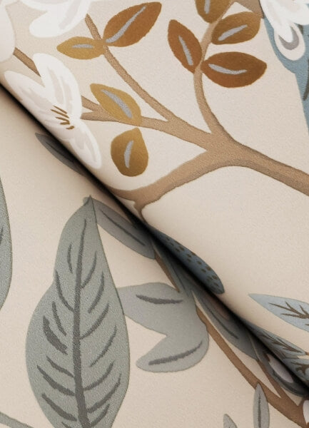 Peacock Garden Linen Peel & Stick Wallpaper