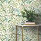 Peacock Garden White Peel & Stick Wallpaper