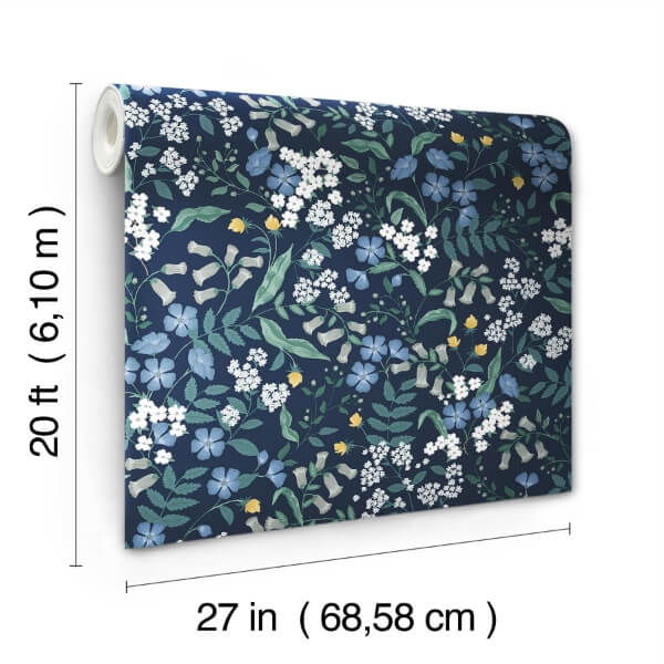 Sweetbrier Navy Peel & Stick Wallpaper