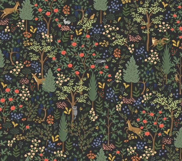 Woodland Black Peel & Stick Wallpaper