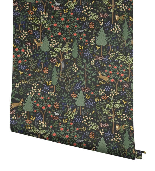 Woodland Black Peel & Stick Wallpaper