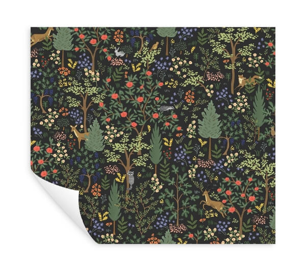 Woodland Black Peel & Stick Wallpaper