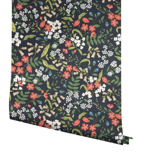 Sweetbrier Black Peel & Stick Wallpaper