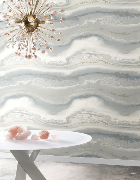 Shifting Sands Slate Blue Peel & Stick Wallpaper