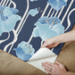 Shirley Blue Deco Floral Peel & Stick Wallpaper