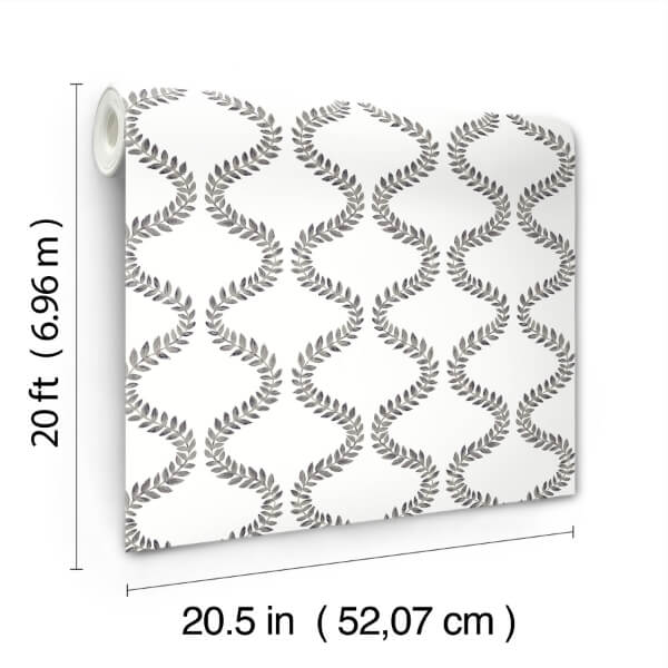 Florentine Soft Black Vine Trellis Peel & Stick Wallpaper