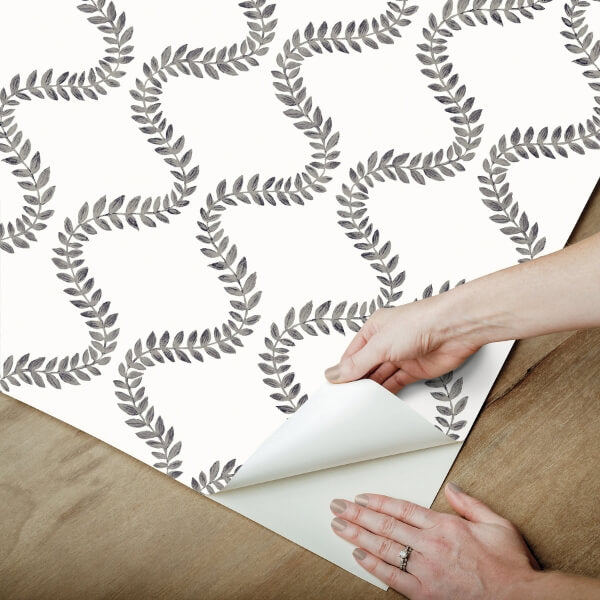 Florentine Soft Black Vine Trellis Peel & Stick Wallpaper