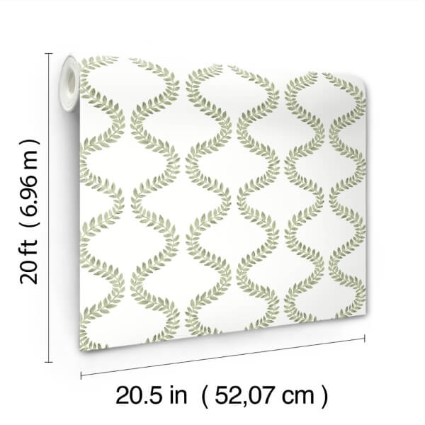 Florentine Green Vine Trellis Peel & Stick Wallpaper