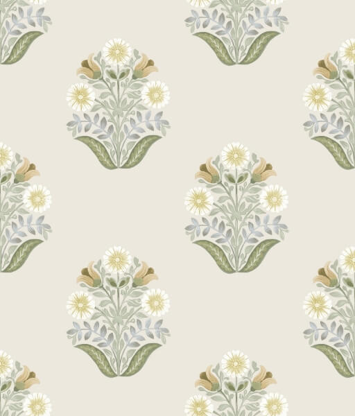 Sophie Sage Floral Medallion Peel & Stick Wallpaper