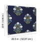 Sophie Navy Floral Medallion Peel & Stick Wallpaper
