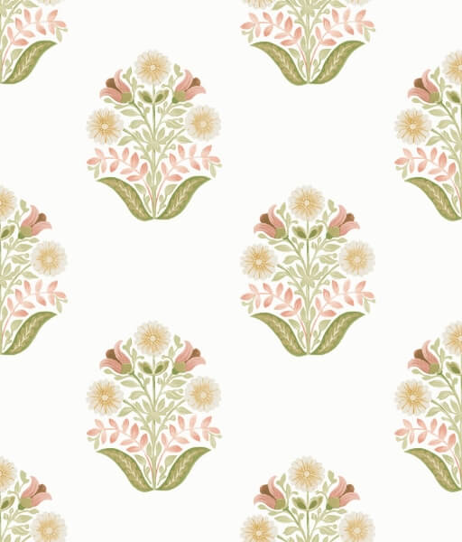 Sophie Pink Floral Medallion Peel & Stick Wallpaper