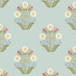 Sophie Aqua Floral Medallion Peel & Stick Wallpaper