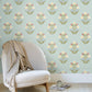 Sophie Aqua Floral Medallion Peel & Stick Wallpaper