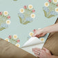Sophie Aqua Floral Medallion Peel & Stick Wallpaper