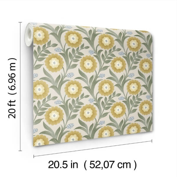 Lillian Sage Floral Vine Peel & Stick Wallpaper