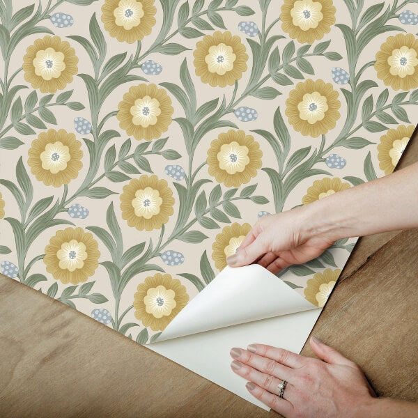 Lillian Sage Floral Vine Peel & Stick Wallpaper