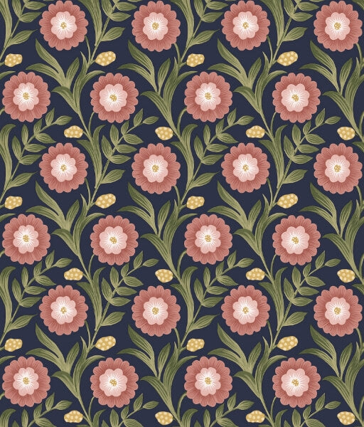 Lillian Blue Floral Vine Peel & Stick Wallpaper