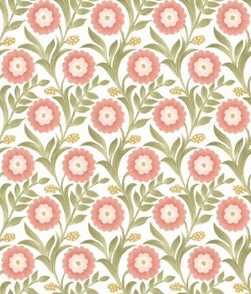 Lillian Pink Floral Vine Peel & Stick Wallpaper