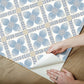 Mimi Blue Quilted Floral Peel & Stick Wallpaper