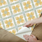 Mimi Yellow Quilted Floral Peel & Stick Wallpaper